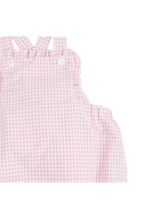 Pink and white checked cotton romper BABE & TESS KIDS | 18418025065